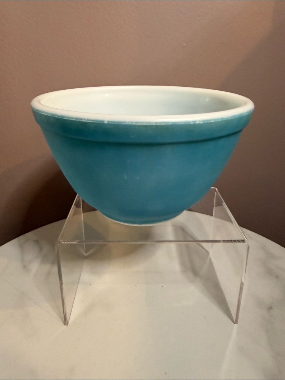 Vintage Pyrex Blue 401 Mixing Bowl with White Interior